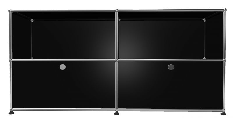 USM Haller Sideboard 2 Drawers / 2 Open Graphite black - FAST DELIVERY